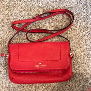 Kate spade bright red small cross body purse